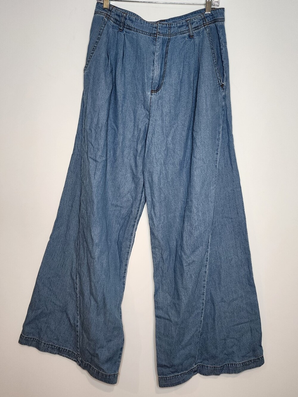 Steve Madden Starling  Womens Wide Leg Light Blue Denim Pants size Small - Picture 5 of 7